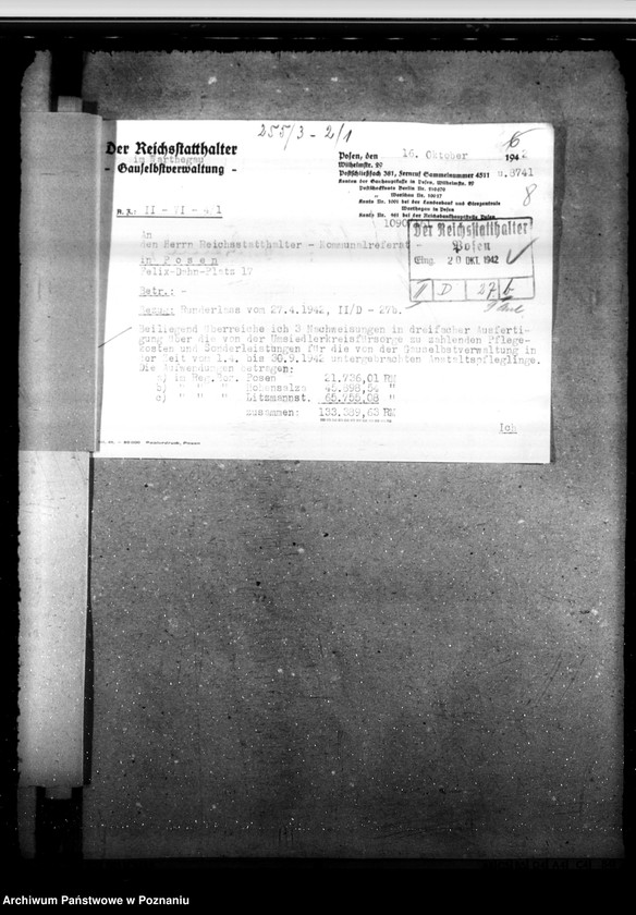 Obraz 12 z jednostki "Pflegekosten und Sonderleistungen für in den Gauheilanstalten untergebrachte Geisteskranke usw.aus der Umsiedlerkreisfürsorge"