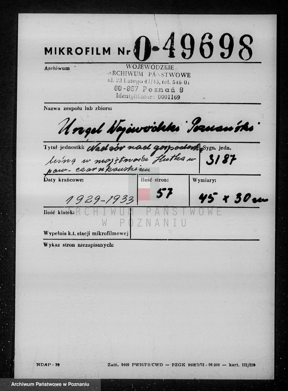 Obraz 2 z jednostki "/Nadzór nad gospodarką leśną w majętności Hutka w powiecie czarnkowskim"