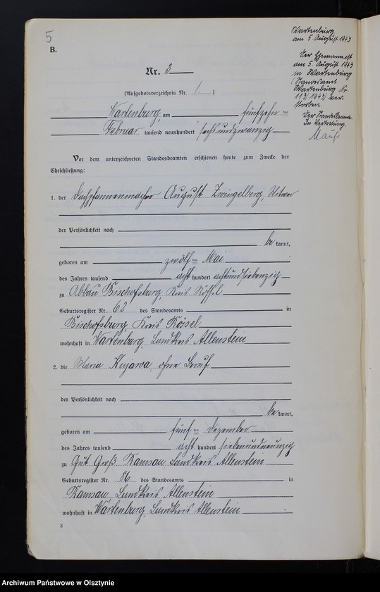 Obraz 7 z jednostki "Heirats-Haupt-Register Nr 1 - 44"