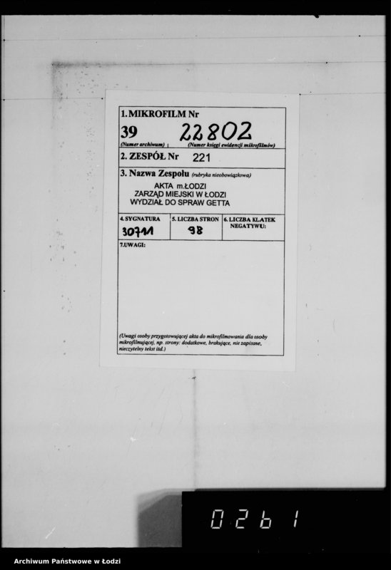 Obraz 2 z jednostki "Warenverwertung an den Ältesten der Juden Aufträge 5986-6000. [Odzież i wyroby kuśnierskie]"