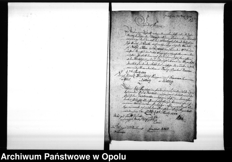 Obraz 13 z jednostki "Acta des Magistrats zu Oppeln von den Ein und resp: [respektive] abgesandten Bekantmachungen wegen Abänderung und Verlegung der Jahrmarckttage in den schlesischen Städten"