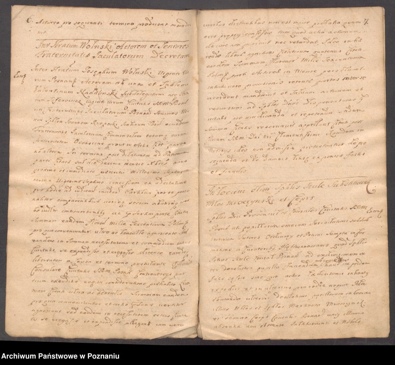 Obraz 8 z jednostki "Protocollon nobilis officii consularis civitatis SR.Mtis Posnaniae incipit ab anno 1728 sub felici regimine nobilis et spectabilis domini Michaelis Czempiński proconsulis praesidentis eiusdem civitatis ..."
