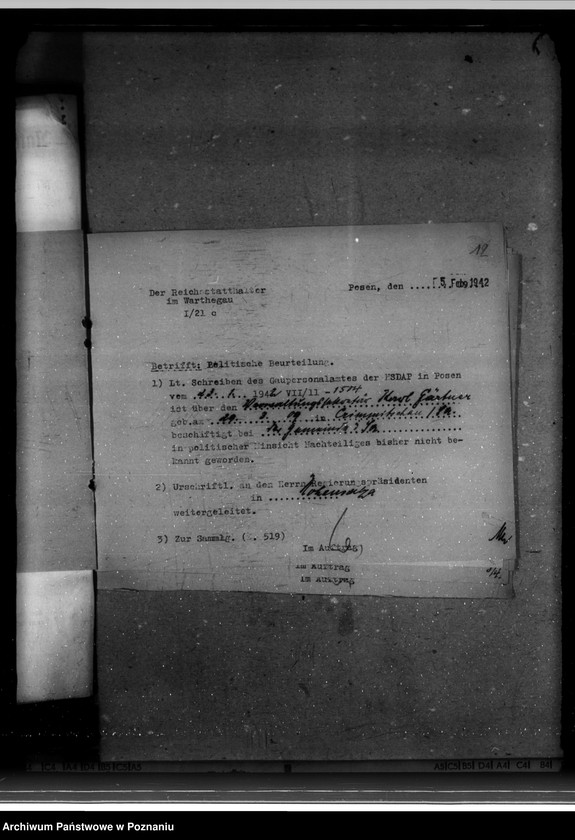 Obraz 16 z jednostki "Politische Beurteilungen der Angestellten"