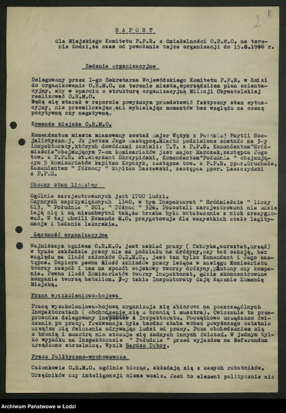 Obraz 3 z jednostki "Ochotnicza Rezerwa Milicji Obywatelskiej; sprawozdania, korespondencja"