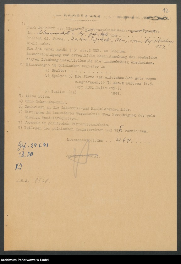 Obraz 14 z jednostki "Popielawski Wacław – sklep rzeźniczy"