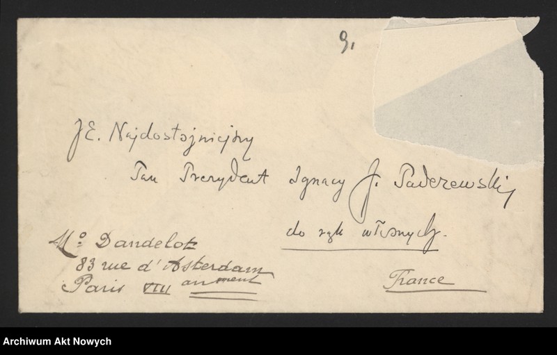 image.from.unit.number "Orłowski Józef; Załączniki: 1) wycinki prasowe; 2) "Copies of grutings to mr. Paderewski", II 1928 r. (maszynopis); 3) list J. Orłowskiego do Ernesta Gorwers