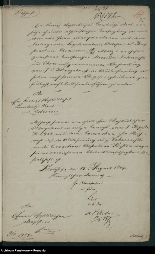 Obraz 17 z jednostki "A. betr. die Hauslieferung des hier aufgegriffenen polnischen Überläufers Alexander Zakrzewski nach Polen"