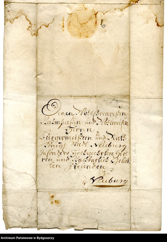 image.from.unit.number "Schriftwechsel der Stadt Neuenburg mit Dirschau"