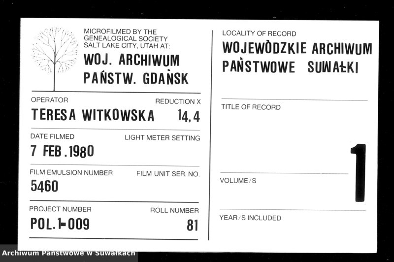 image.from.unit.number "Duplikat Akt Urodzeń, Zaślubień i Zejść Wyznania Mojżeszowego Okręgu Bożniczego Puńsk na 1866 rok."