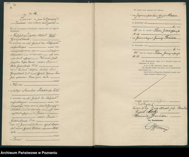 Obraz 18 z jednostki "Księga miejscowa małżeństw tom I [Rejestr główny małżeństw]"