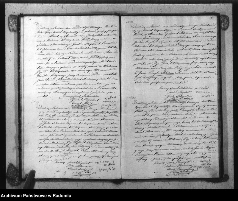 image.from.unit.number "Akta Stanu Cywilnego Wyzna[nia] Mojżeszowego Parafii Radom Urodzin, Małżeństwa i Zejścia z Roku 1830"