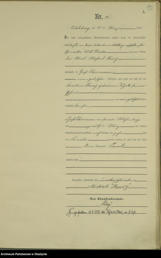 image.from.unit.number "Geburts-Haupt-Register Nr 1 - 52"