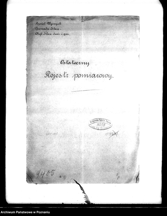 Obraz 4 z jednostki "Ostateczny rejestr pomiarowy majątku Stare powiatu wyrzyskiego"