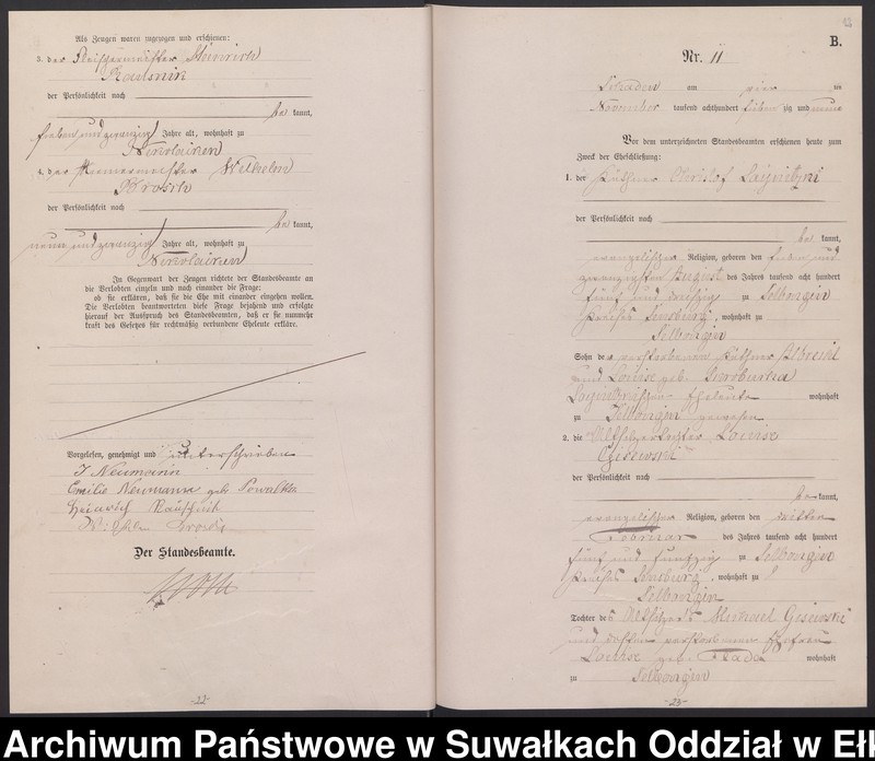 image.from.unit.number "Heiraths-Haupt-Register des Königlich Preussischen Standes-Amtes Schaden Kreis Sensburg"