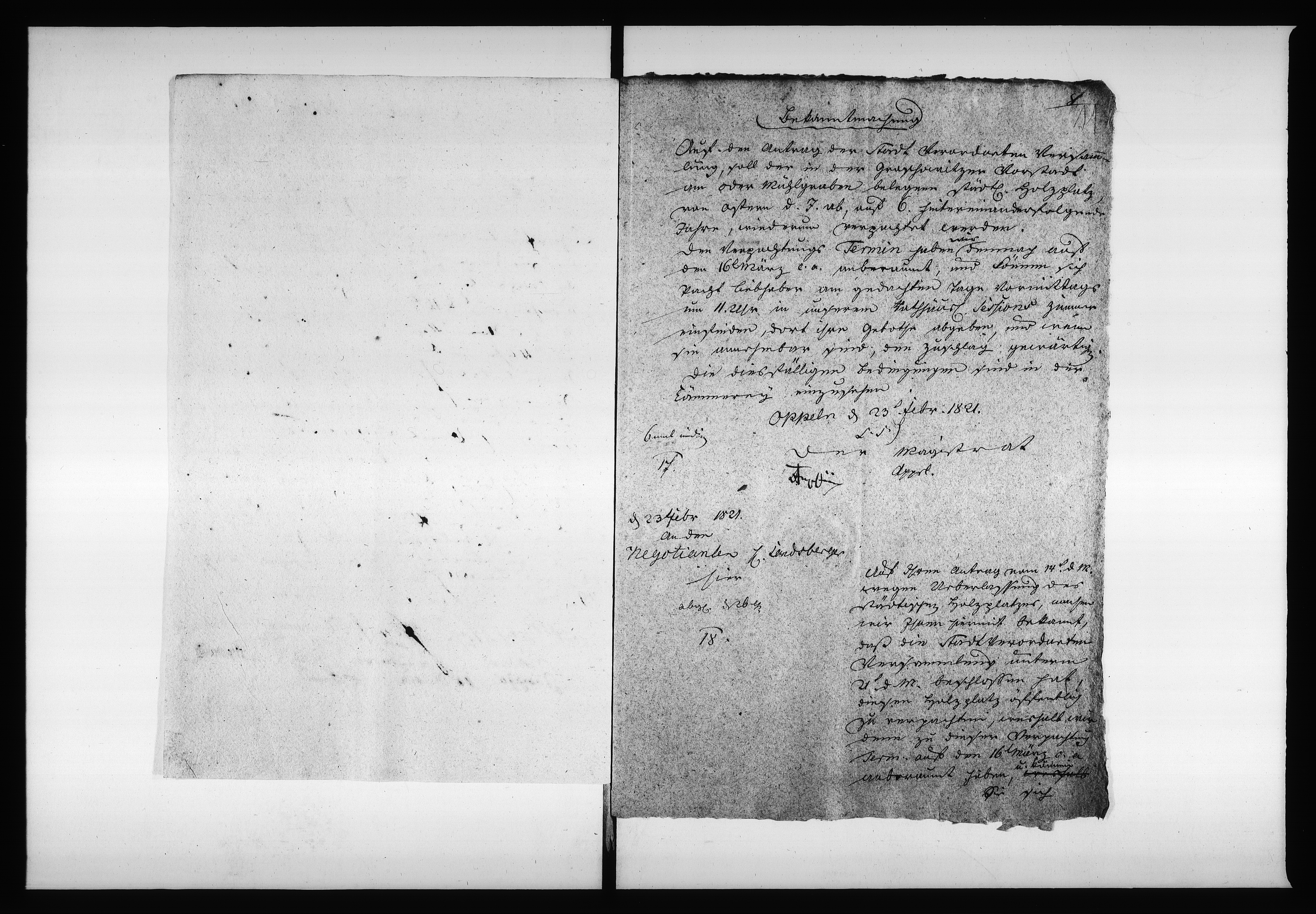 Obraz 13 z jednostki "Acta von Verpachtung des Städtischen Holtz-Platzes resp: Abladeplätze Vol: I de anno 1820"