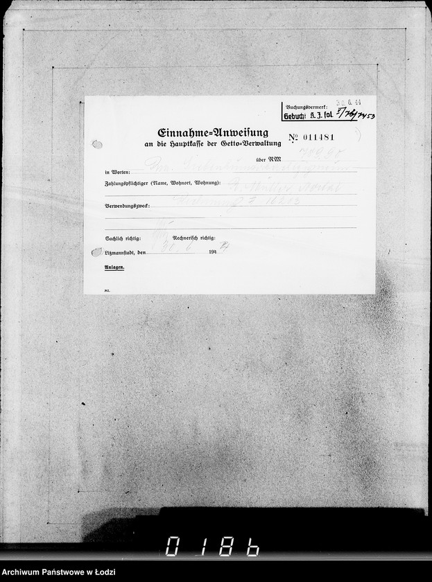 Obraz 5 z jednostki "26 Kassenbelege nr 62/7084- 7850"