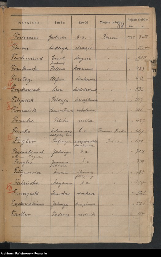 image.from.unit.number "Spis alfabetyczny małżeństw za 1924"