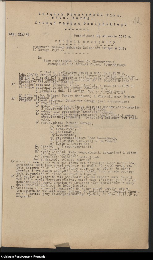image.from.unit.number "Walny Zjazd Okręgu 19.II.1939."