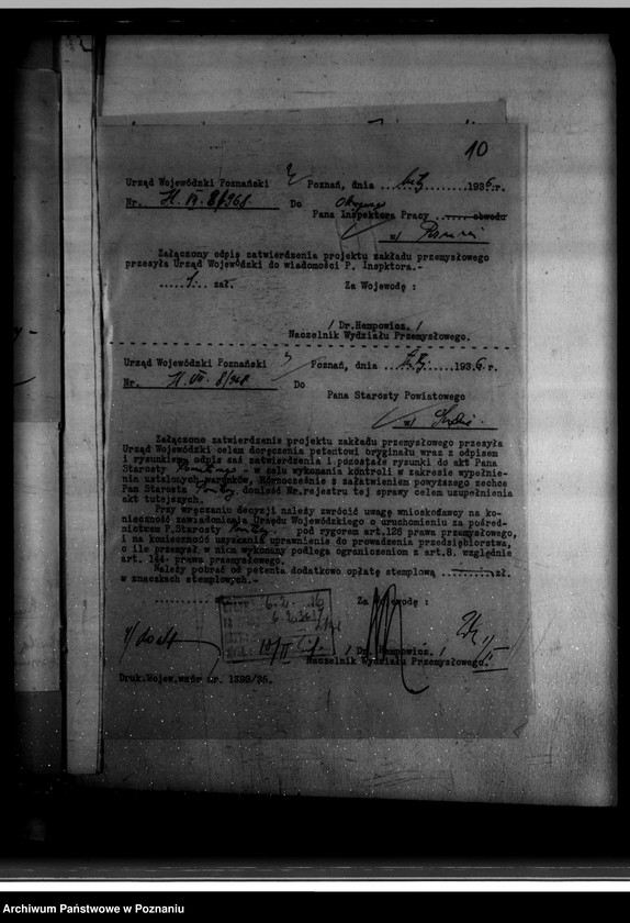 Obraz 14 z jednostki "Zatwierdzenie zakładu przemysłowego /rzeźni Miejskiej/ własność Zarządu Miejskiego w Środzie"