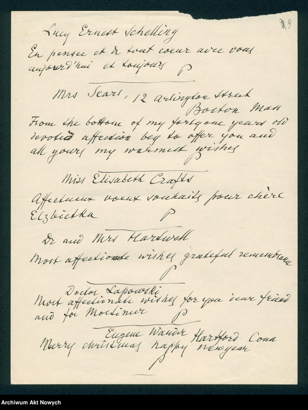 image.from.unit.number "Różne osoby - telegramy z życzeniami świątecznymi, imieninowymi, podziękowaniami; spis nazwisk adresatów"