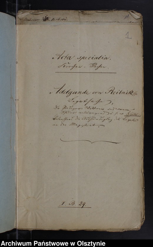 image.from.unit.number "Acta specialia scholastica. Adergunde von Reibnitzsche LegatSache"