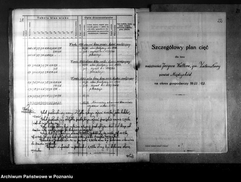 Obraz 16 z jednostki "Plan gospodarstwa leśnego dla lasu Jaegera Waltera gmina Zatom Nowy powiat międzychodzki 1933-1944"