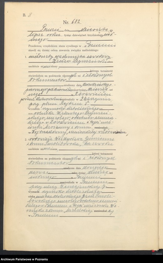 Obraz 10 z jednostki "Księga miejscowa małżeństw tom III [Rejestr główny małżeństw]"