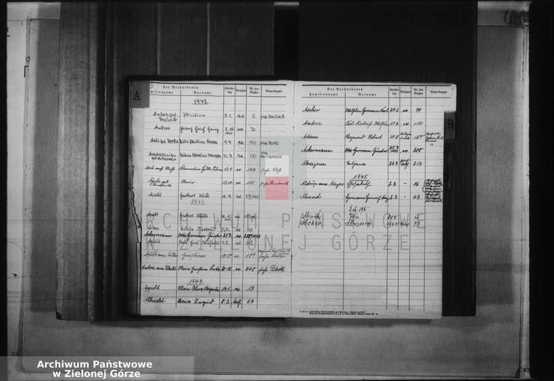 image.from.unit.number "Alphabetisches Namenverzeichnis für die Sterbebücher des Standesamts Sommerfeld"