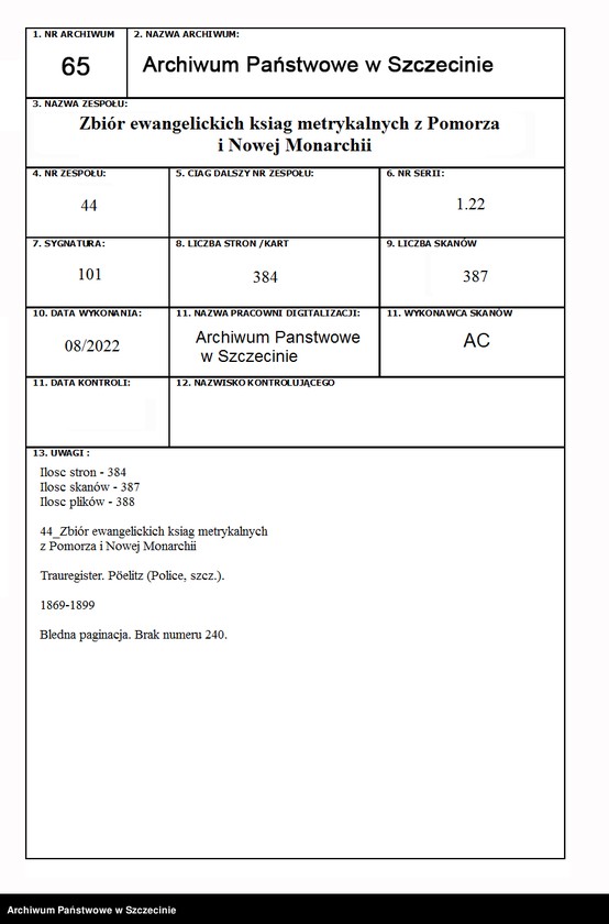 image.from.unit.number "Trauregister. Pöelitz (Police, szcz.)."