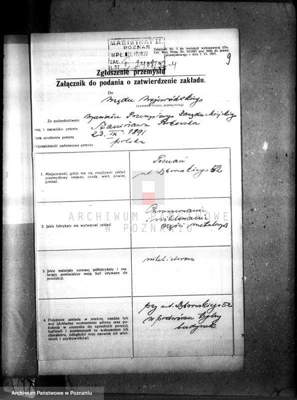 Obraz 13 z jednostki "Zatwierdzenie projekt urządzenia niklowni i chromowni Galwanometal St. Perkowska w Poznaniu"