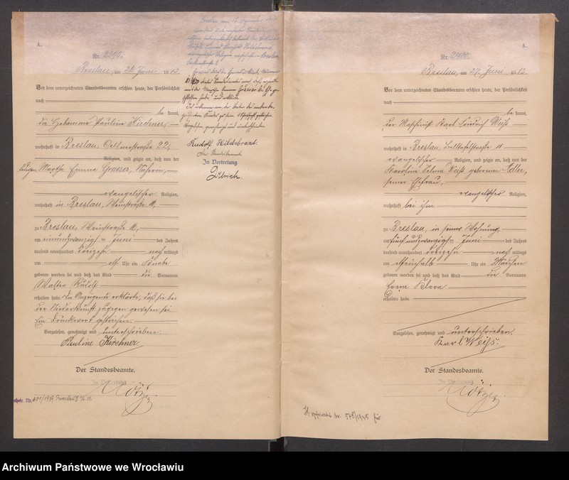 image.from.unit.number "Geburts Neben Register Standesamt Breslau III 1913 Band 7"