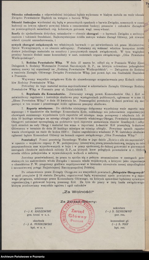 image.from.unit.number "Okólniki Okręgu Poznańskiego Związku Powstańców Wielkopolskich."