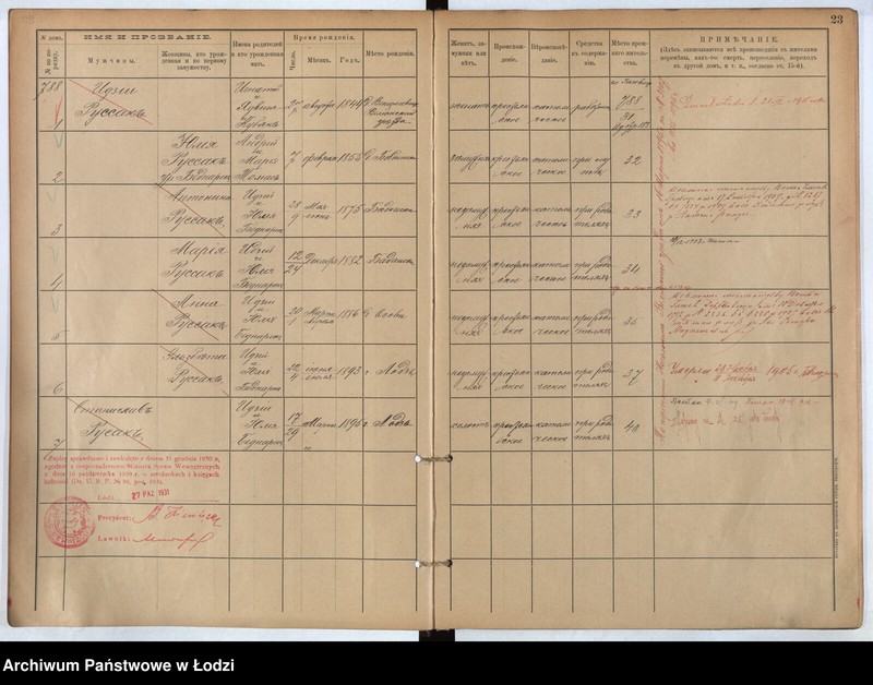 Obraz 13 z jednostki "[Księga ludności stałej m. Łodzi guberni piotrkowskiej nr domu 788-792d]"