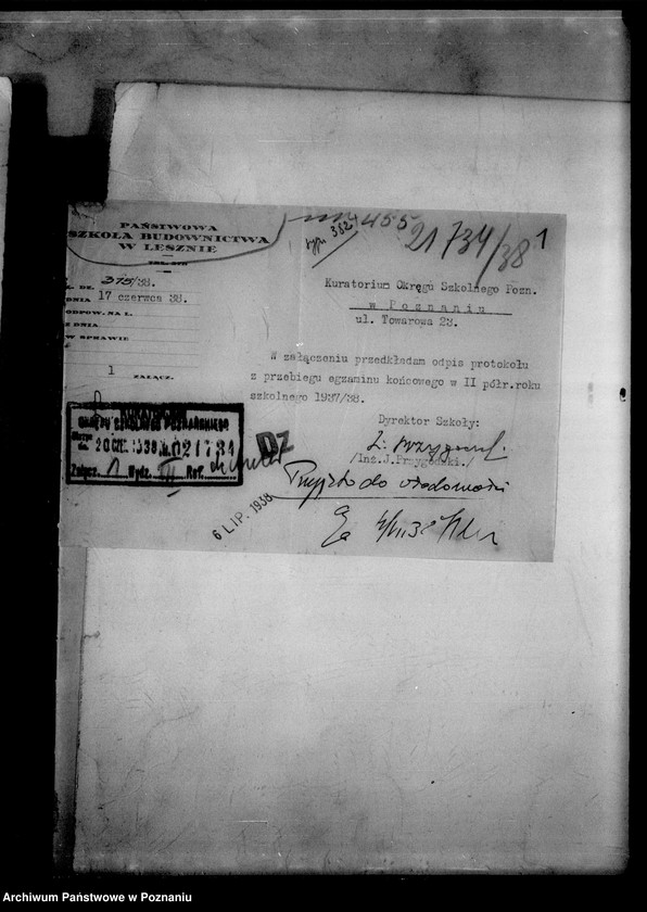 Obraz 4 z jednostki "Państwowa Szkoła Budownictwa w Lesznie - [protokoły z egzaminu końcowego wraz ze spisem abiturientów]"