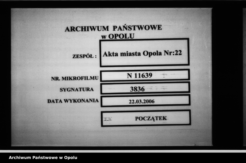 Obraz 1 z jednostki "Acta des Magistrats zu Oppeln betreffend das, von dem Vorwerksbesitzer Jacob Kalus der Katholischen Schule vermachte Legat von 100 Rtl."