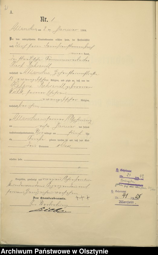 image.from.unit.number "Geburts-Haupt-Register Tom I, Nr 1 - 398"