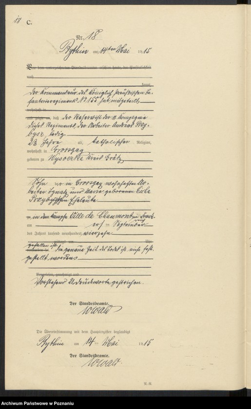 Obraz 20 z jednostki "Sterbe-Neben-Register"