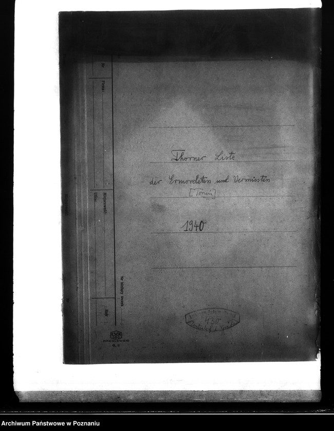 Obraz 4 z jednostki "Thorner Liste der Ermordeten und Vermissten (Toruń)"