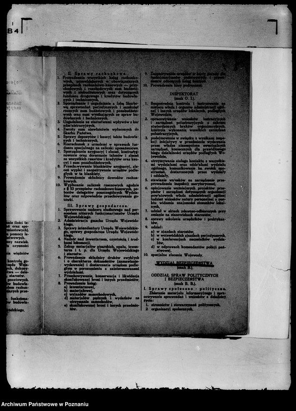 Obraz 12 z jednostki "/Zarządzenia wewnętrzne wojewody w sprawie podziału czynności w Urzędzie Wojewódzkim, statut organizacyjny itp./"