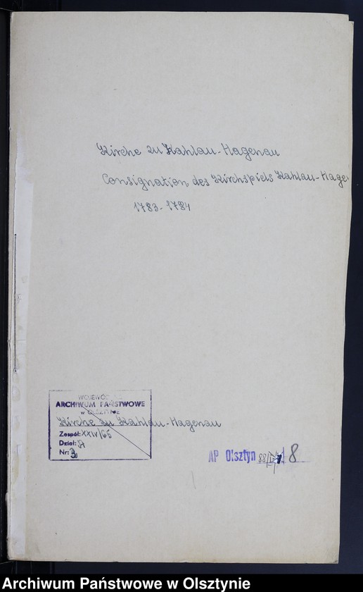 image.from.unit.number "Consignation des Kirchspiels Kahlau-Hagenau"