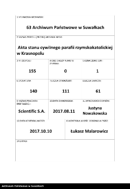 Obraz 1 z jednostki "Duplikat aktov rodivšichsja, brakosočetavšichsja i umieršich po Krasnopolskomu prichodu za 1911 god"