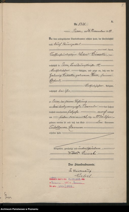 Obraz 11 z jednostki "Księga miejscowa urodzeń tom IV [Rejestr główny urodzeń]"