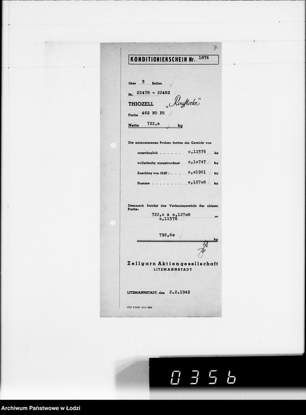Obraz 11 z jednostki "Rechnungen zu Aufträge. Ziegenhagen [za dostawy towarów dla Getta]"