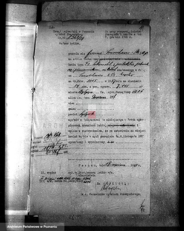 image.from.unit.number "Warsztaty firmy Smoschewor i Ska - Towarzystwo dla przemysłu kolejowego nr woj. kotła 6206"