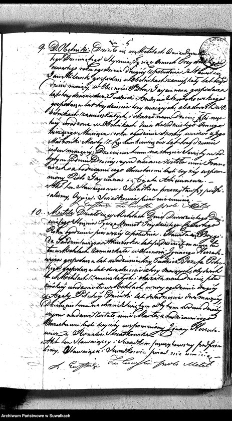image.from.unit.number "Duplikat Aktów Urodzonych Umarłych i Zaślubionych Parafii Metelskiey z Roku 1834"