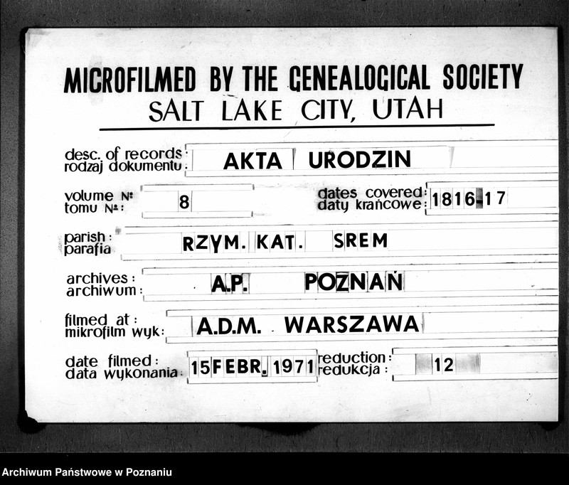 Obraz 1 z jednostki "Akta urodzenia"