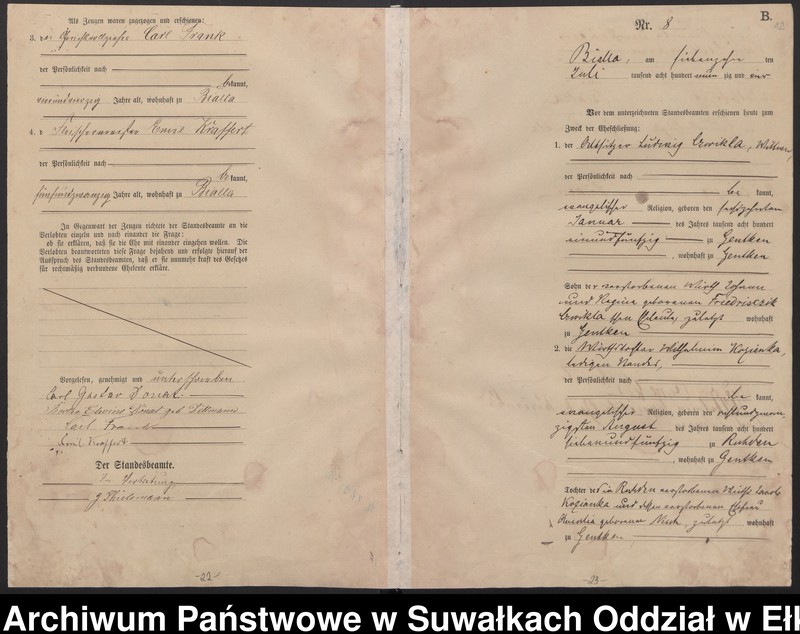 image.from.unit.number "[Heiraths-Haupt-Register des Königlichen Preussischen Standes-Amtes Bialla Kreis Johannisburg]"