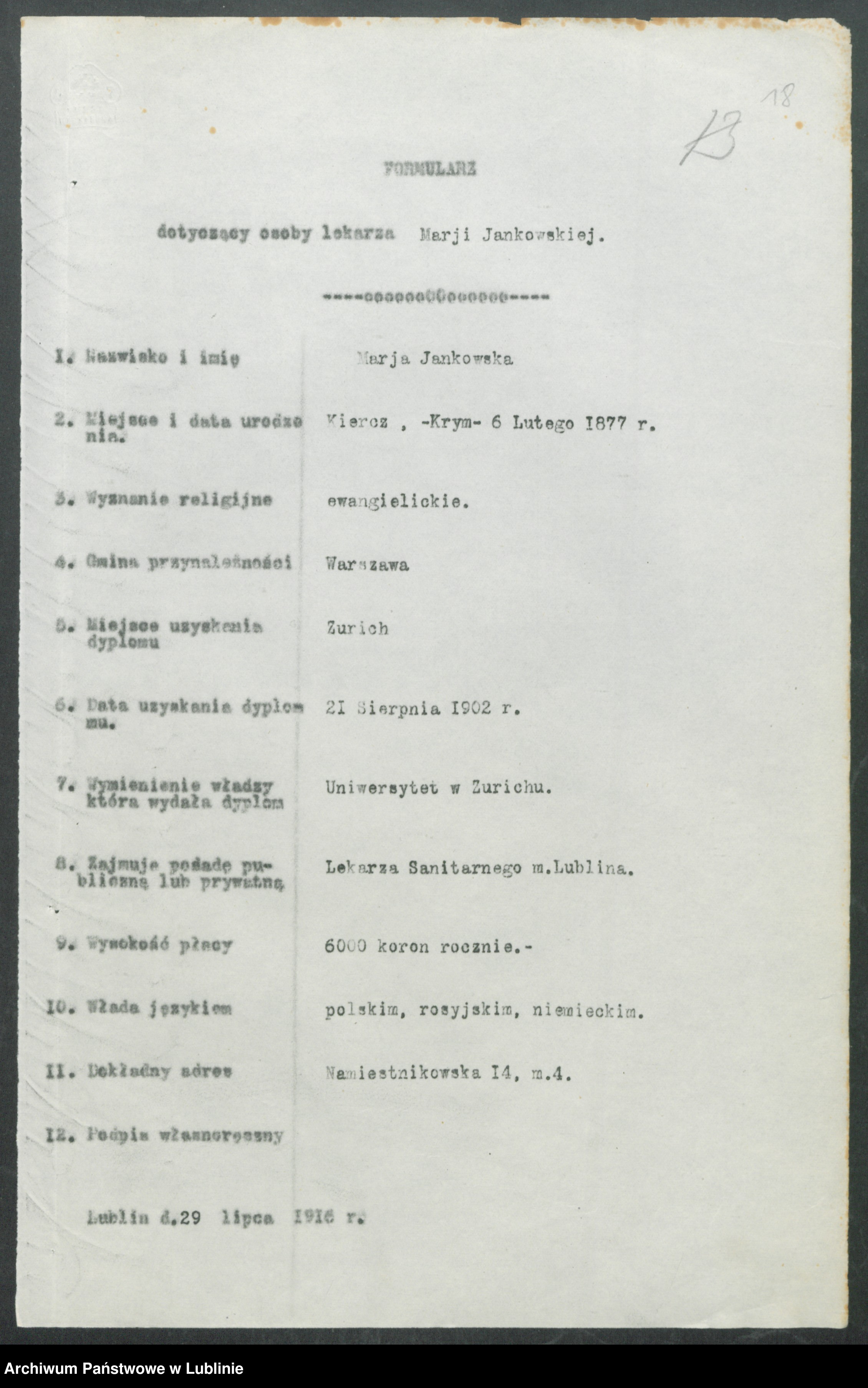 Skan z jednostki: Ewidencja lekarzy, farmaceutów, akuszerek, felczerów, fryzjerów