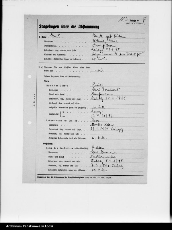 Obraz 15 z jednostki "Ausgeschiedene Angestellte F-G [Akta personalne]"