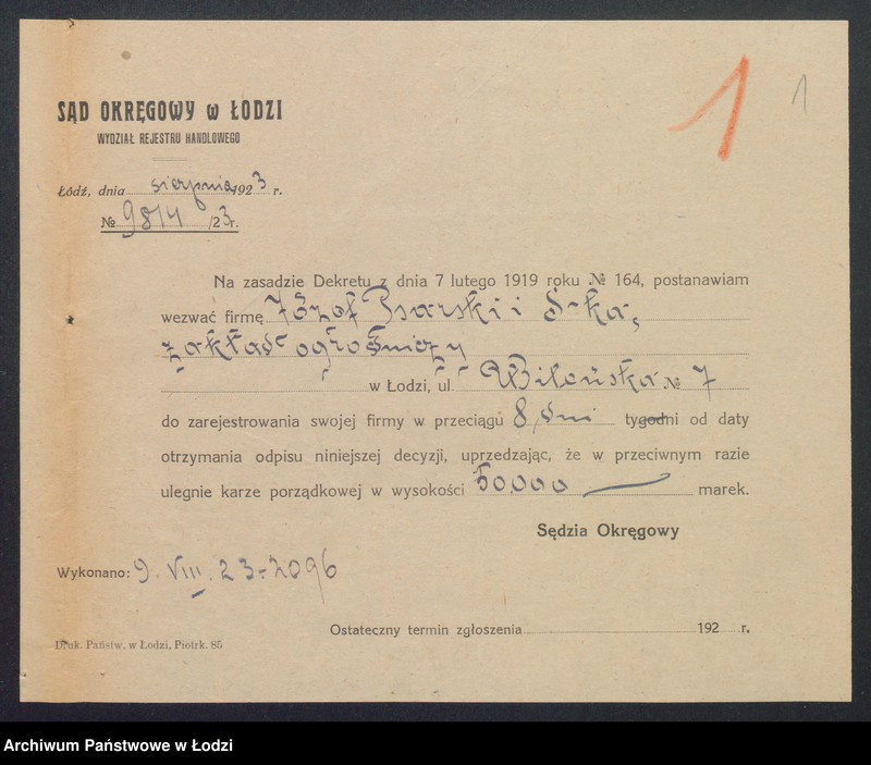 Obraz 3 z jednostki "Józef Psarski i S-ka- zakład ogrodniczy"